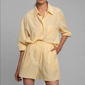 The Frankie Shop Lui Organic Cotton Short In Pale Yellow Size XS